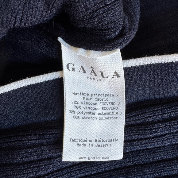 Gaala Paris Lizette Midi Knit Dress NWT Navy and Creme Button-Down Dress - Picture 14 of 15